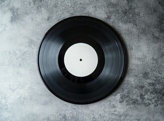 Obraz premium Vinyl Record on Textured Background Nostalgic Music and Audio Design