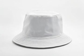 Full-body white bucket hat mockup for logo placement and design