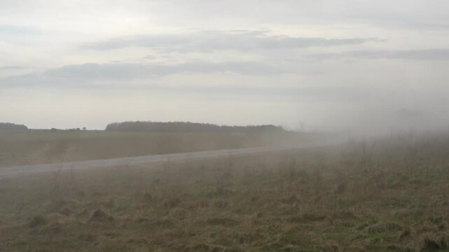 Supacat Jackal four wheel patrol vehicle moving along a dusty track at speed