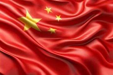 Waving Chinese Flag.