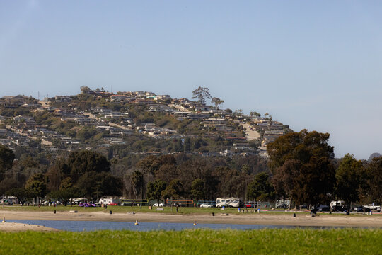 Looking up at Soledad Mountain from mission bay 2025 