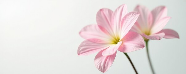 Naklejka premium Simple yet elegant flower against a pure white backdrop, with subtle highlights, abstract, bloom