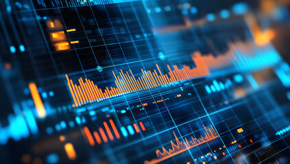 Dynamic Data Visualization Abstract Blue and Orange Tech Design