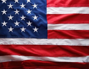 Obraz premium Close-up of the united states flag with stars and stripes in red, white, and blue