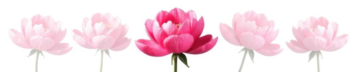 Naklejka premium Simple yet elegant peony isolated on white background, simple, peonies