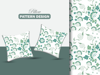  Floral Abstract Seamless Pillow Pattern With Hand Drawn Flower And Thai style Design For Clothing, Fabric, Background . Retro Elegance Repeat Print. Vintage design for Bedsheet, wallpaper or wrapping