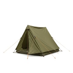 Classic A-frame tent with durable fabric and sturdy poles isolated on white