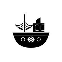 creative details Fishing Boat Icon vector illustration