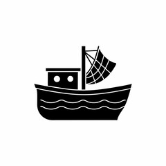 creative details Fishing Boat Icon vector illustration
