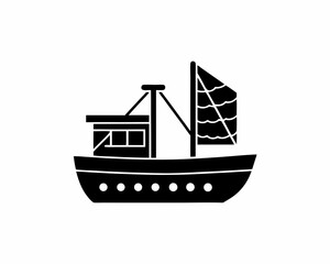 creative details Fishing Boat Icon vector illustration