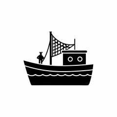 creative details Fishing Boat Icon vector illustration