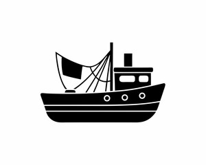 creative details Fishing Boat Icon vector illustration