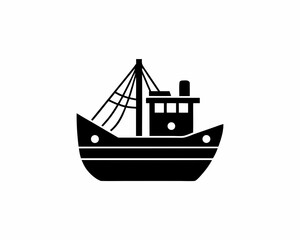 creative details Fishing Boat Icon vector illustration