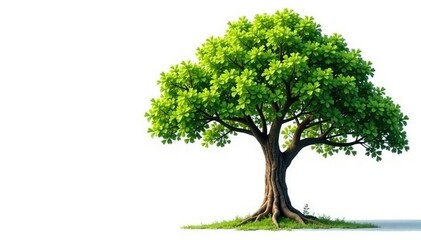 Obraz premium Tree on a white background with minimal surrounding elements, natural, tree on white