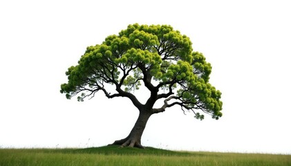 Obraz premium Isolated tree branches stretching towards the sky on a white background, texture, landscape, natural