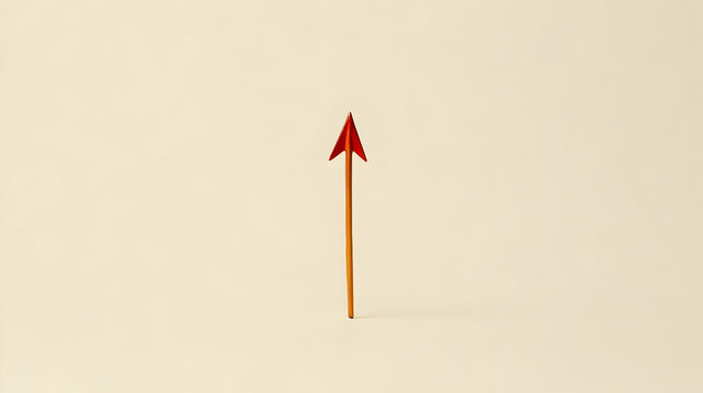 Red Arrow On Beige Background