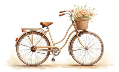 Charming vintage bicycle with flowers