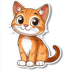 a cartoon sticker of a funny cat with 
 white background Generative ai,
