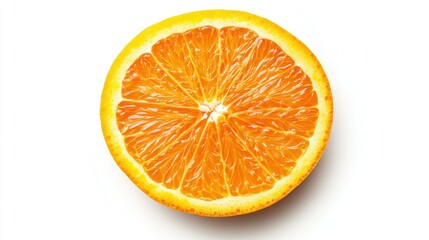 Fototapeta premium A vibrant cross-section of an orange showcasing its juicy texture and bright color.