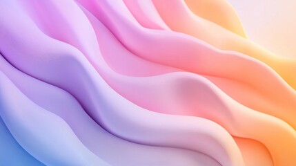 Obraz premium Pastel flowing fabric with soft gradients in pink and orange tones