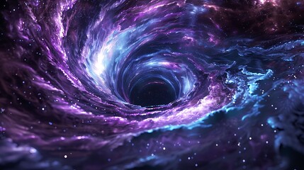 Galactic Swirl A cosmic, purple-and-blue whirlpool design