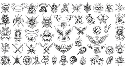 Ornate Snowflake Tattoo Set