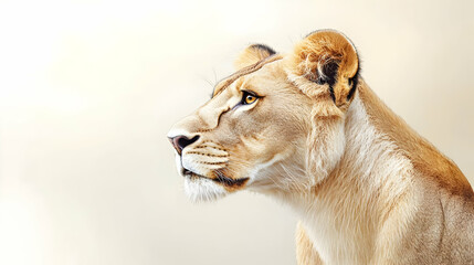 Profile Of A Female Lion With Golden Fur