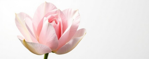 Obraz premium Delicate flower with intricate petals on white background, elegant, isolated, nature