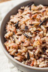 Organic Cooked Wild Rice in a Bowl
