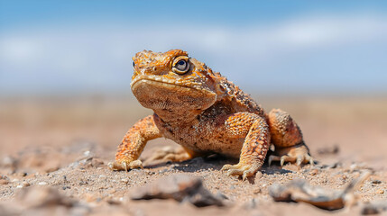 Obraz premium Desert Toad On Sandy Terrain