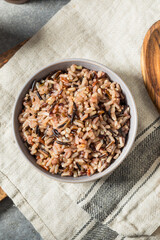 Organic Cooked Wild Rice in a Bowl