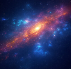 Beautiful space with stars, nebulaes and colorful galaxies, beautiful of colours in space.