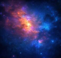 Beautiful space with stars, nebulaes and colorful galaxies, beautiful of colours in space.
