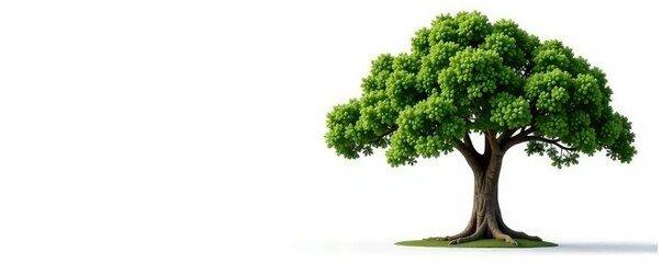 Fototapeta premium Tree isolated on white background, strong trunk and branches, trees, trunk, peaceful