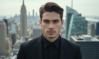 Stylish young man in urban setting