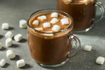 Sweet Warm Homemade Hot Chocolate with Marshmallows