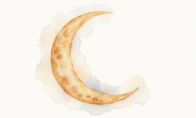 Artistic crescent moon illustration