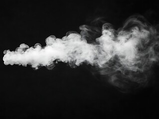 Naklejka premium White steam billowing on black backdrop, abstract background use