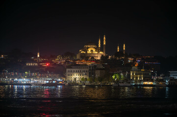 Fototapeta premium Istanbul City Night Photos Beautiful cityscapes photos