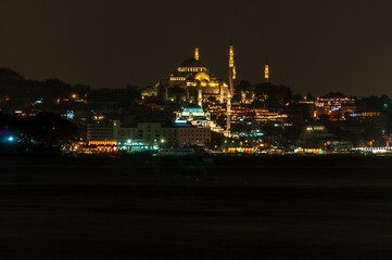 Fototapeta premium Istanbul City Night Photos Beautiful cityscapes photos