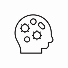brain bacteria icon vector sign