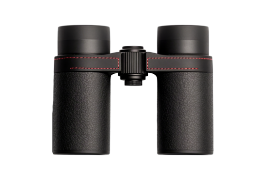 Binoculars with leather trim, optical instrument, cut out transparent