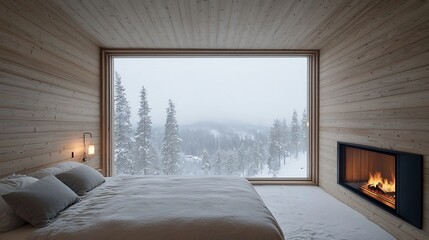 Cozy Cabin Winter View.