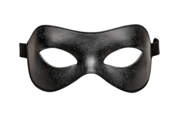 Leather masquerade mask, eye disguise, face costume accessory, cut out transparent