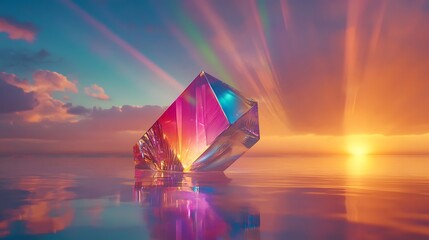 Neon Veil: A Minimalist Holographic Logo Glowing in Soft Light

