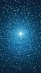 Obraz premium Glowing Center Concentric Circles of Light on a Deep Blue Gradient Background