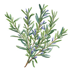 Obraz premium Branch of rosemary watercolor clipart 
