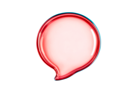 Speech bubble in red and blue, cut out transparent
