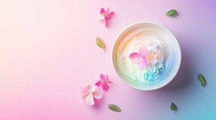 Soft gradient background in pastel colors with dreamy textures and blurred transitions blending rainbow hues for an ethereal atmosphere