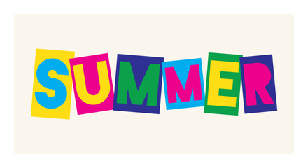 colorful summer lettering. vector illustration